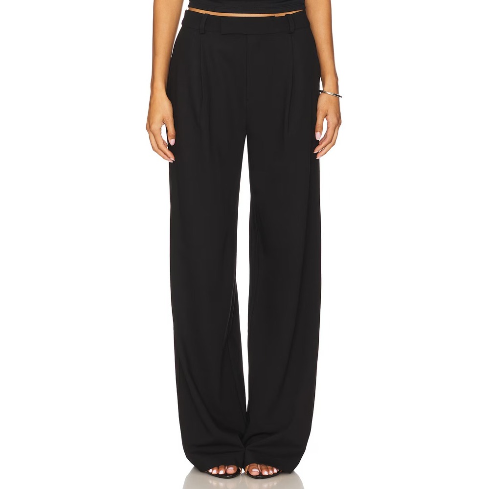 Lovers and Friends Addison Pant Pleated Wide Leg Trousers Black Size XS